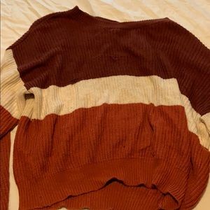 Maroon/White/Orange Sweater